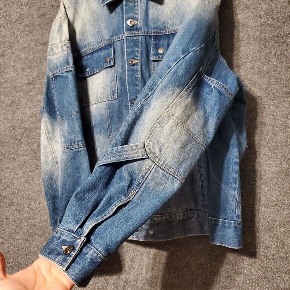 CXC Atelier Jean Jacket Mens L Blue Chore Barn Grunge Overall Style Y2K Retro - Picture 5 of 12